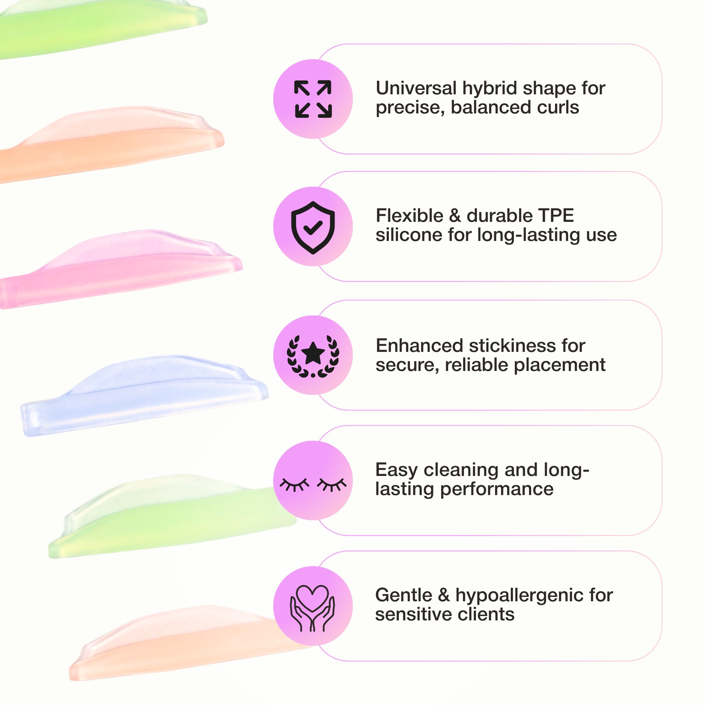 Curacoro premium silicone lash lift pad provides gentle, secure lift