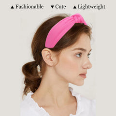 CURASA hot pink top knot hairband adds chic style for parties.