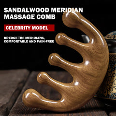 Cureder green sandalwood wide-tooth comb closeup for gentle detangling