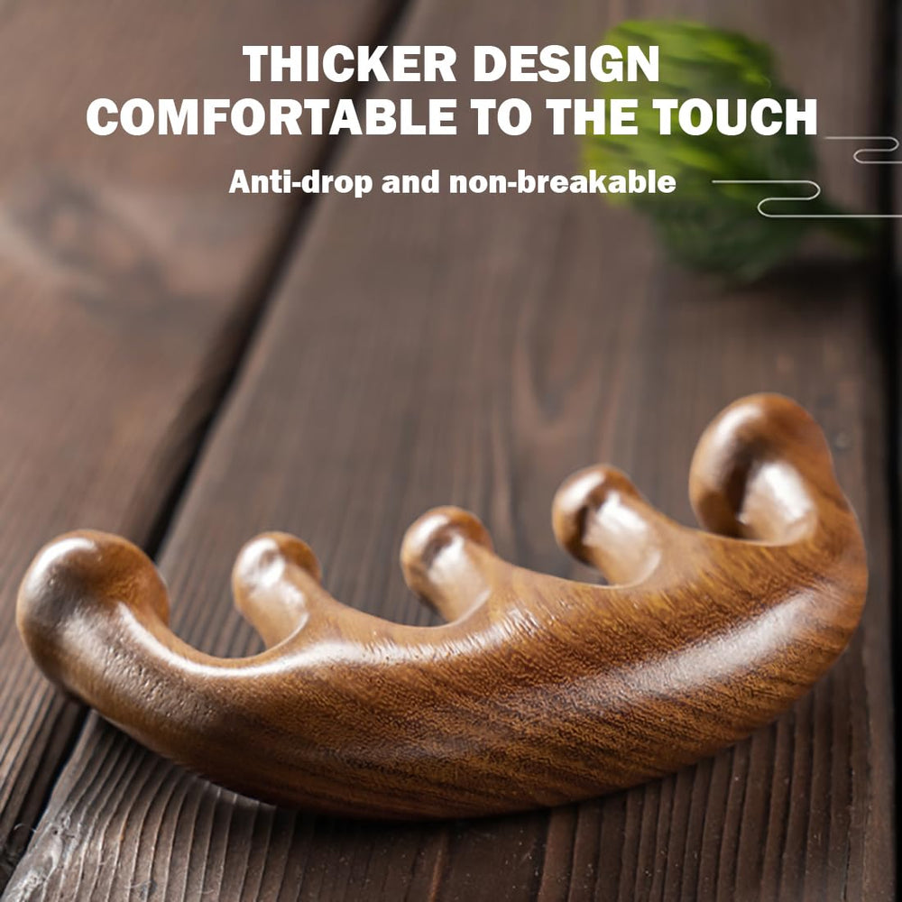 Cureder wooden massage tool closeup showing smooth grain