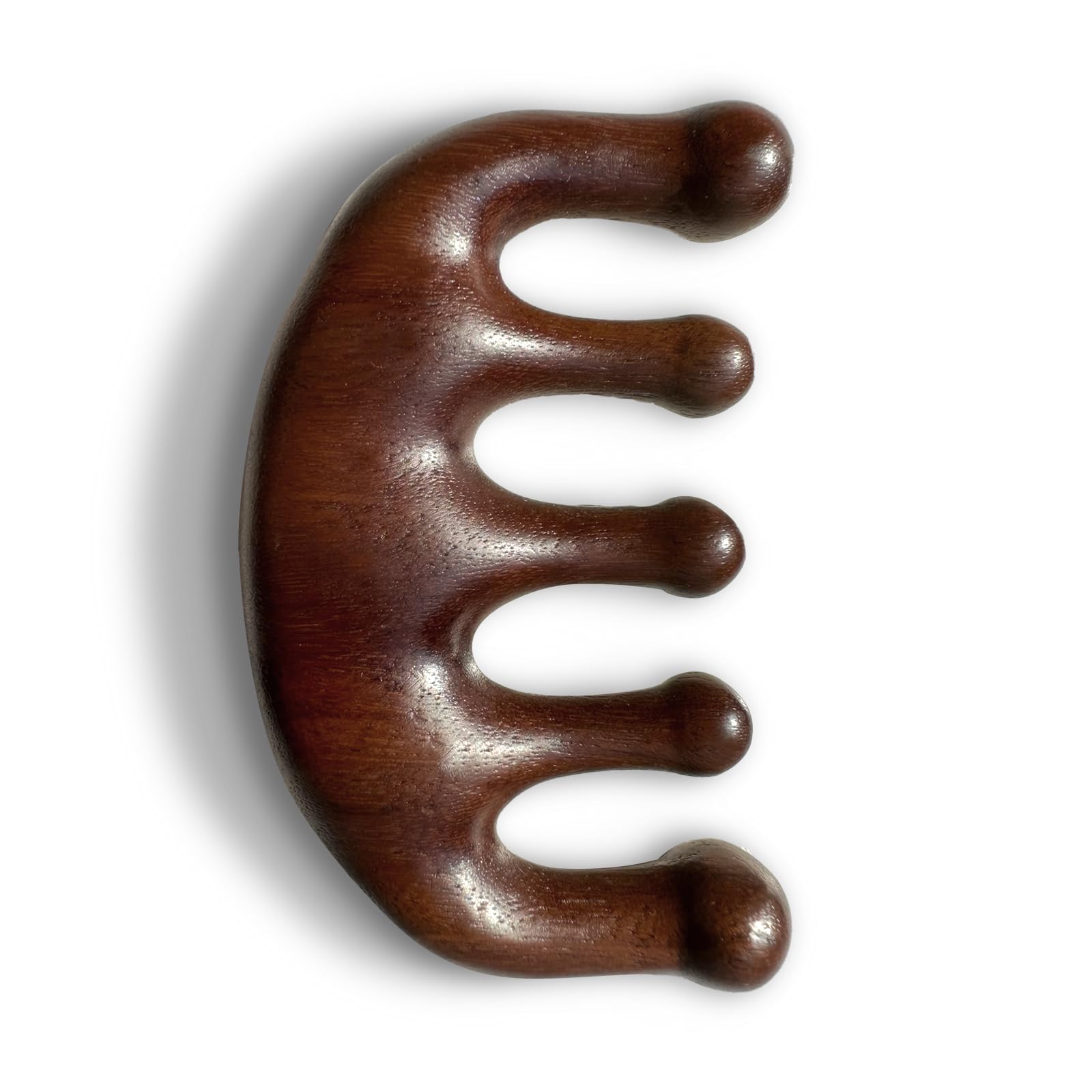 Cureder wooden scalp massager in use with ergonomic handle for comfortable scalp care