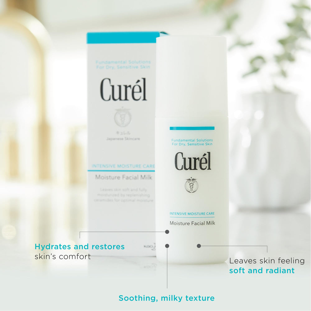 Curel Advanced Ceramide Care bottle highlights fragrance-free, gentle formula.