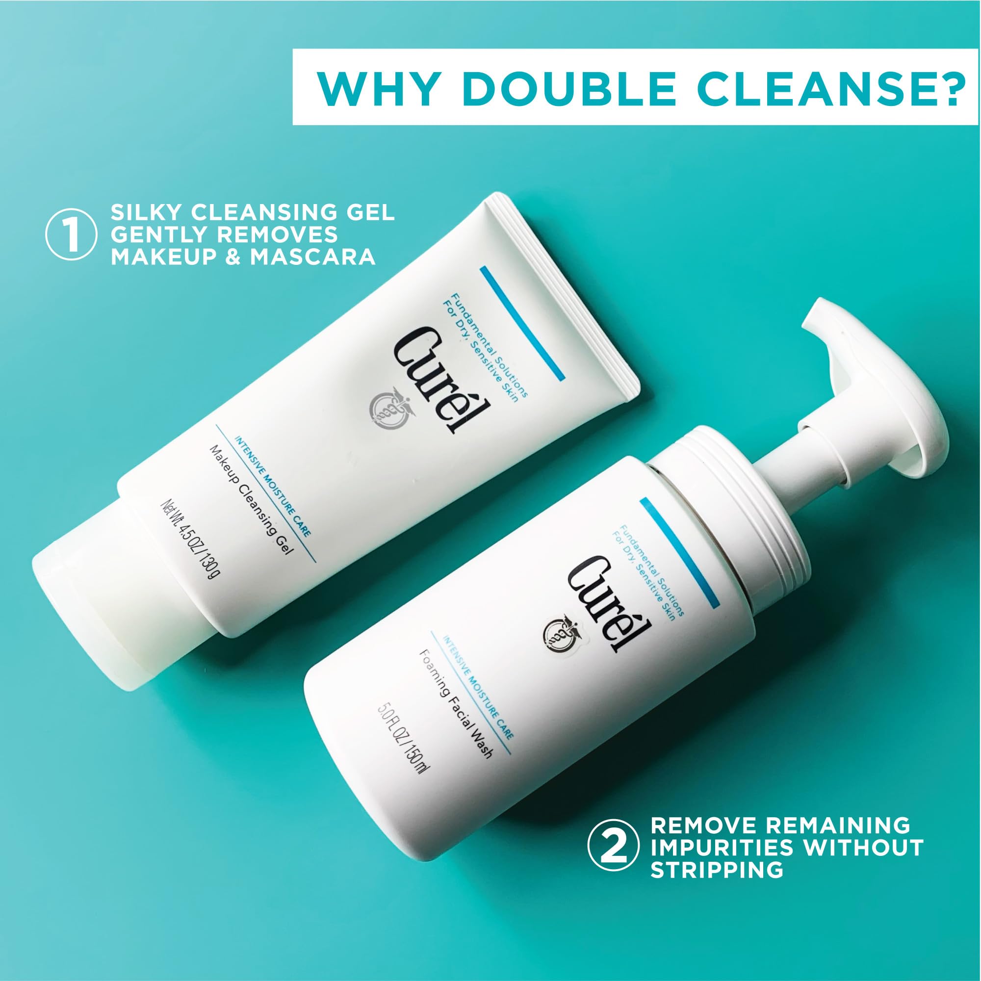 Curel colorant-free packaging and simple ingredients shown