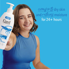 Curel Daily Healing ceramide complex diagram underscores moisture barrier support.