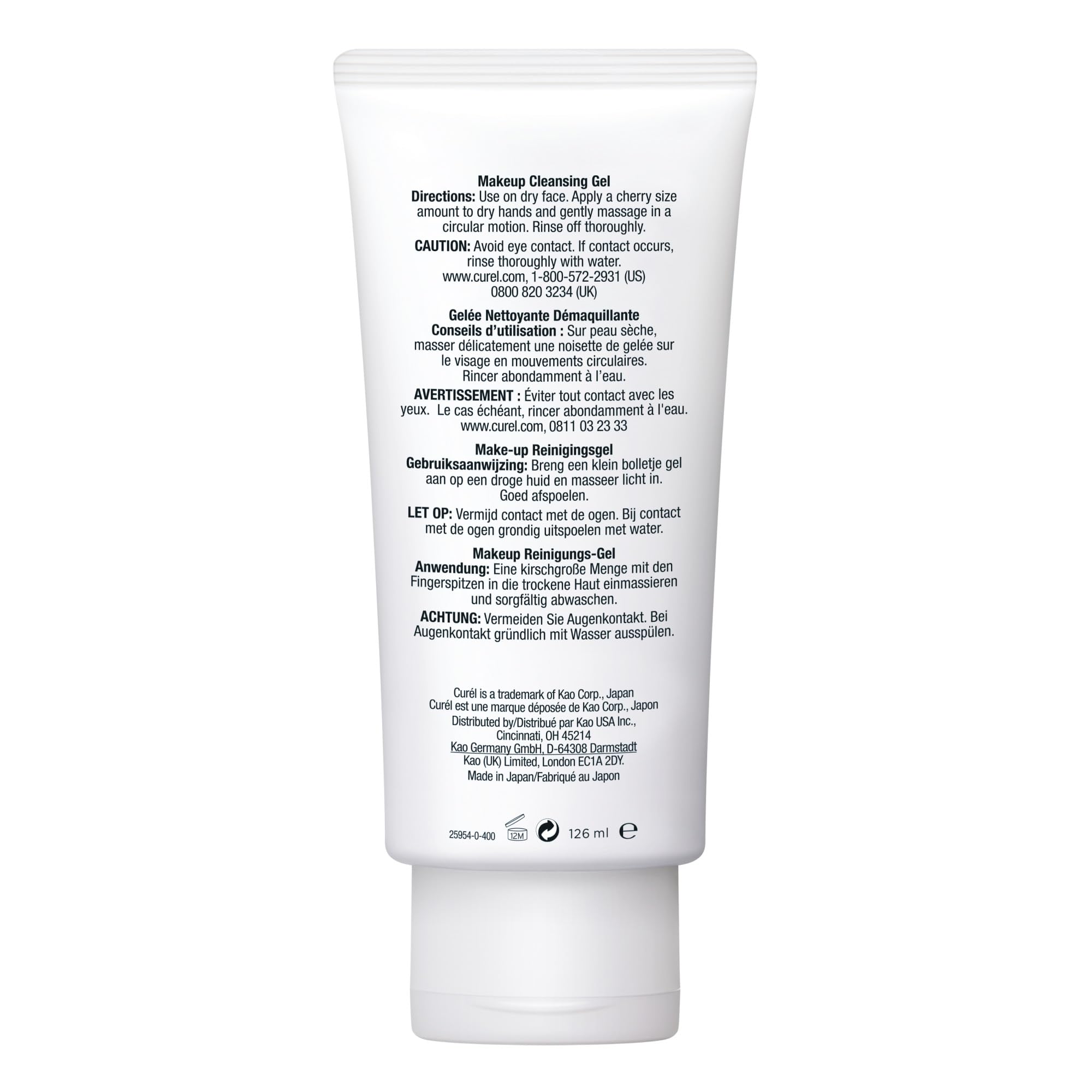 Envase práctico de Curel para uso diario de limpieza facial.