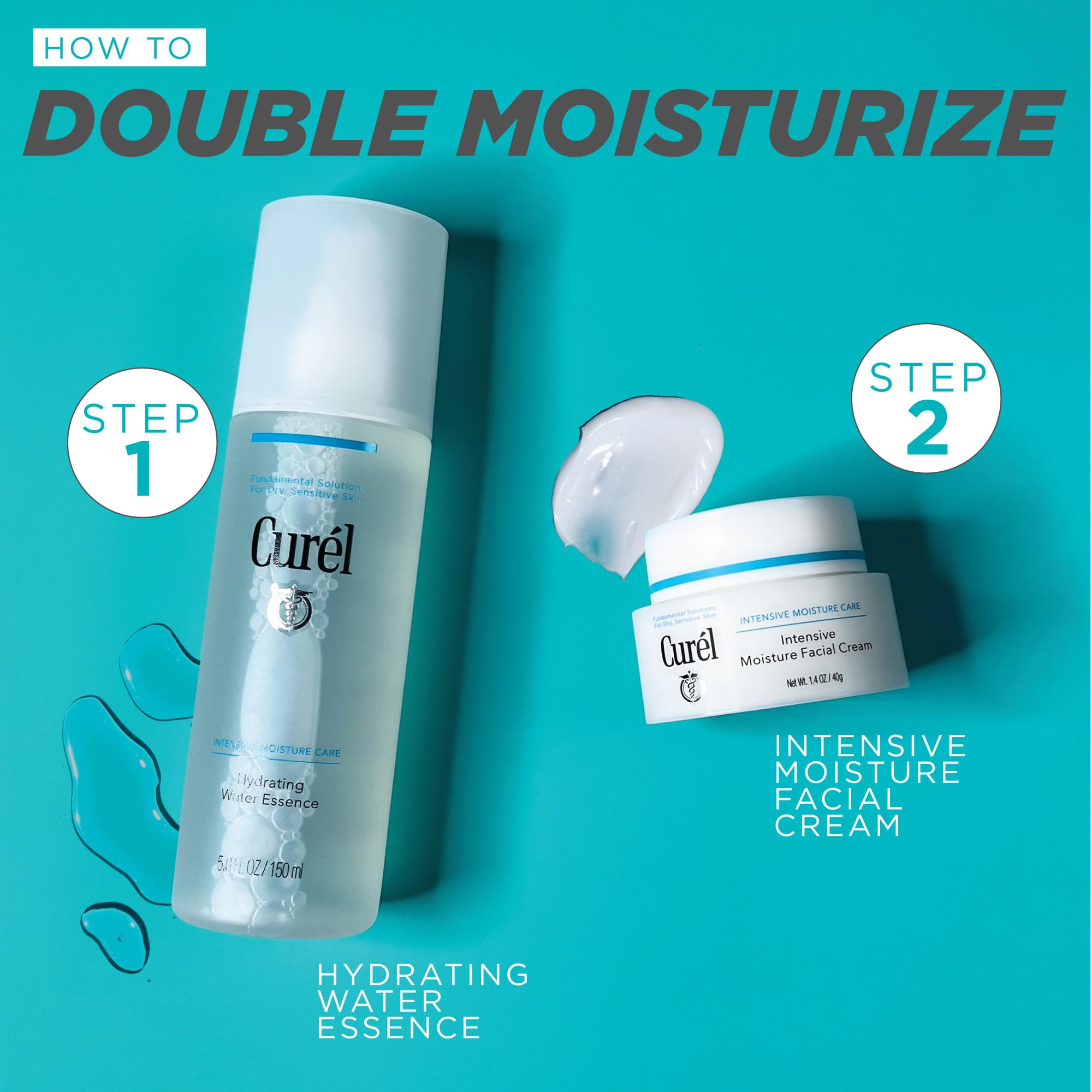 Curel fragrance-free formula label closeup emphasizing suitability for sensitive skin.