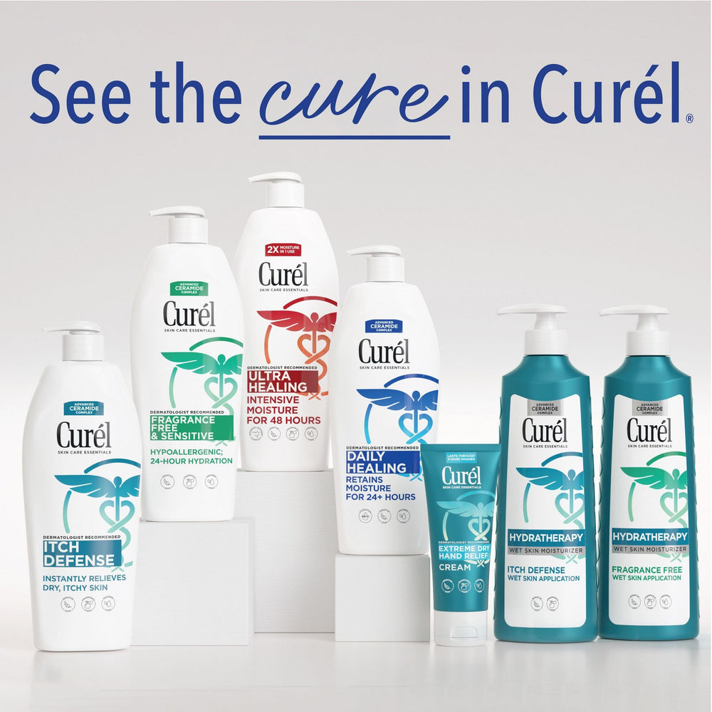 Close-up of ceramide details in Curel formula.