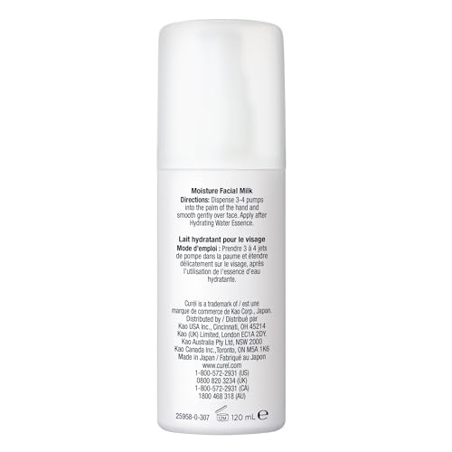 Curel hydration-locking facial milk adds softness and smoothness.