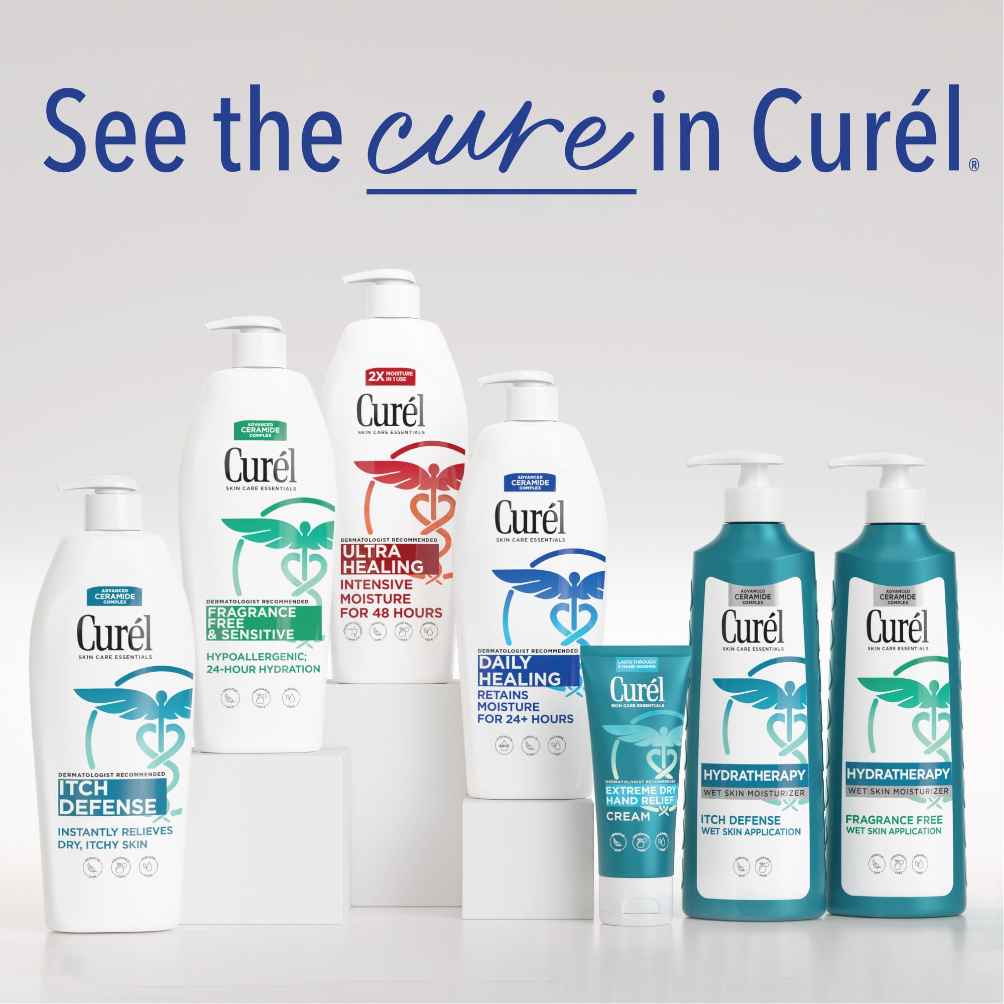 Curél Itch Defense tratamiento para irritaciones y sensibilidades cutáneas.