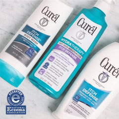 Close-up of creamy lather from Curél Itch Defense providing gentle hydration.