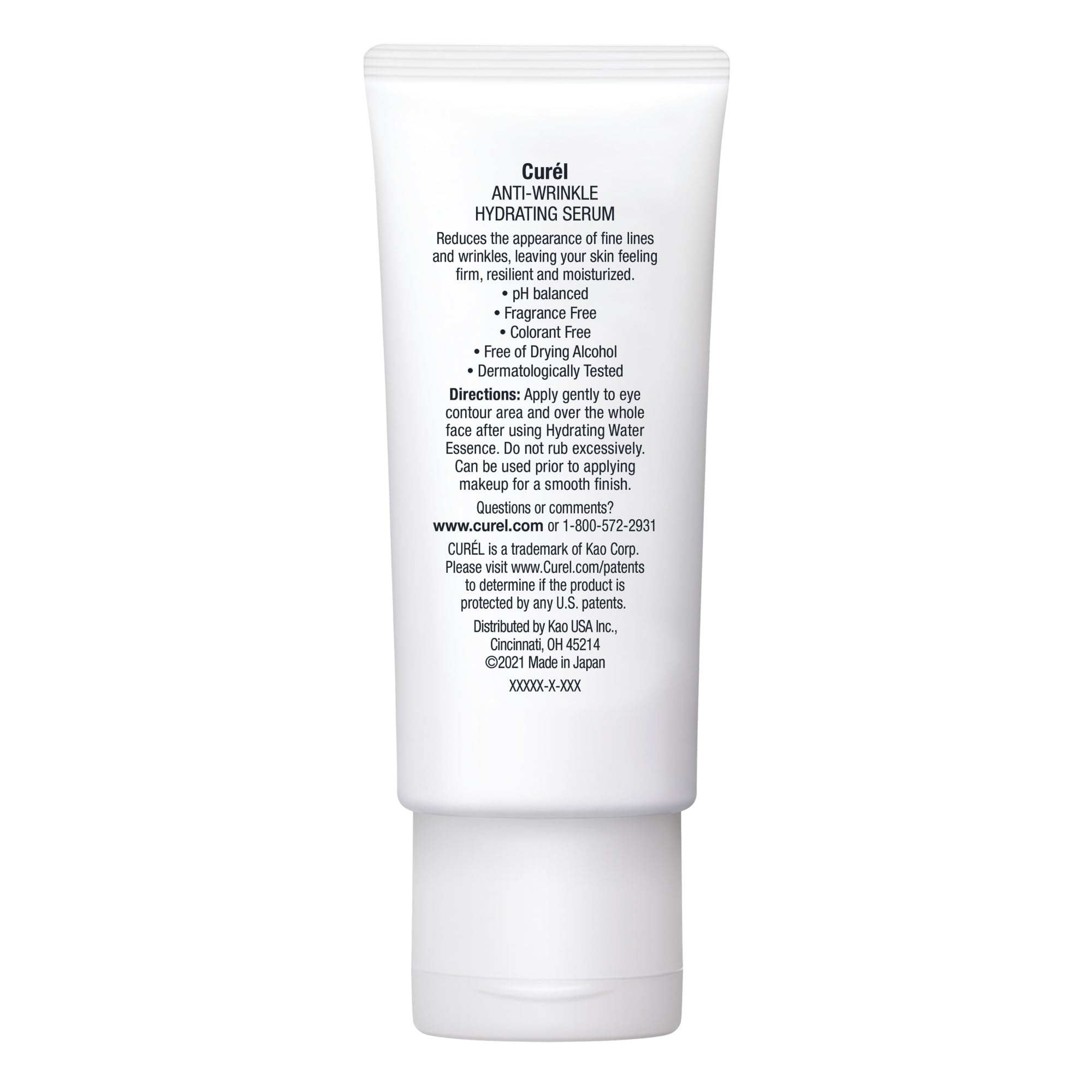 Curel Suero para aplicación facial suave, ideal para zonas de sequedad.