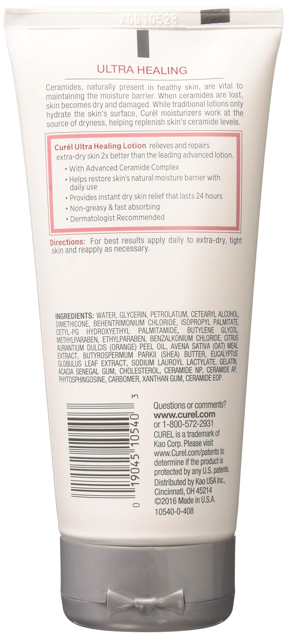 Close-up of Curel Ultra Healing lotion texture for lasting hydration