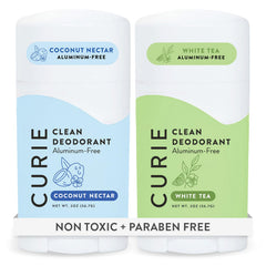 Curie aluminum-free deodorant Coconut Nectar White Tea stick for long-lasting freshness.