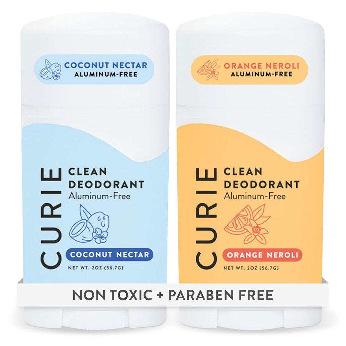 Curie Orange Neroli Coconut Nectar deodorant stick delivering all-day freshness.