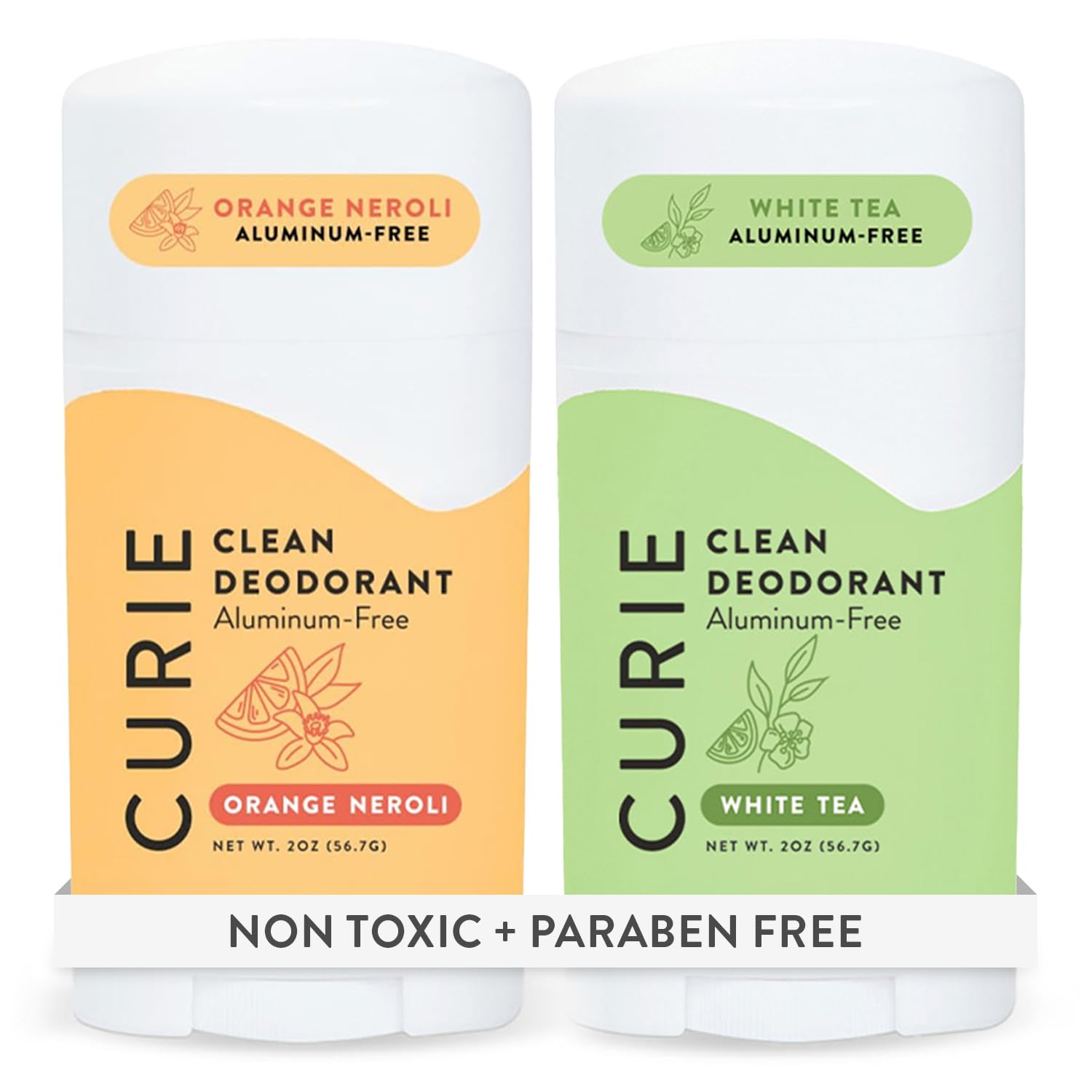 Curie Orange Neroli White Tea deodorant stick for all-day freshness.