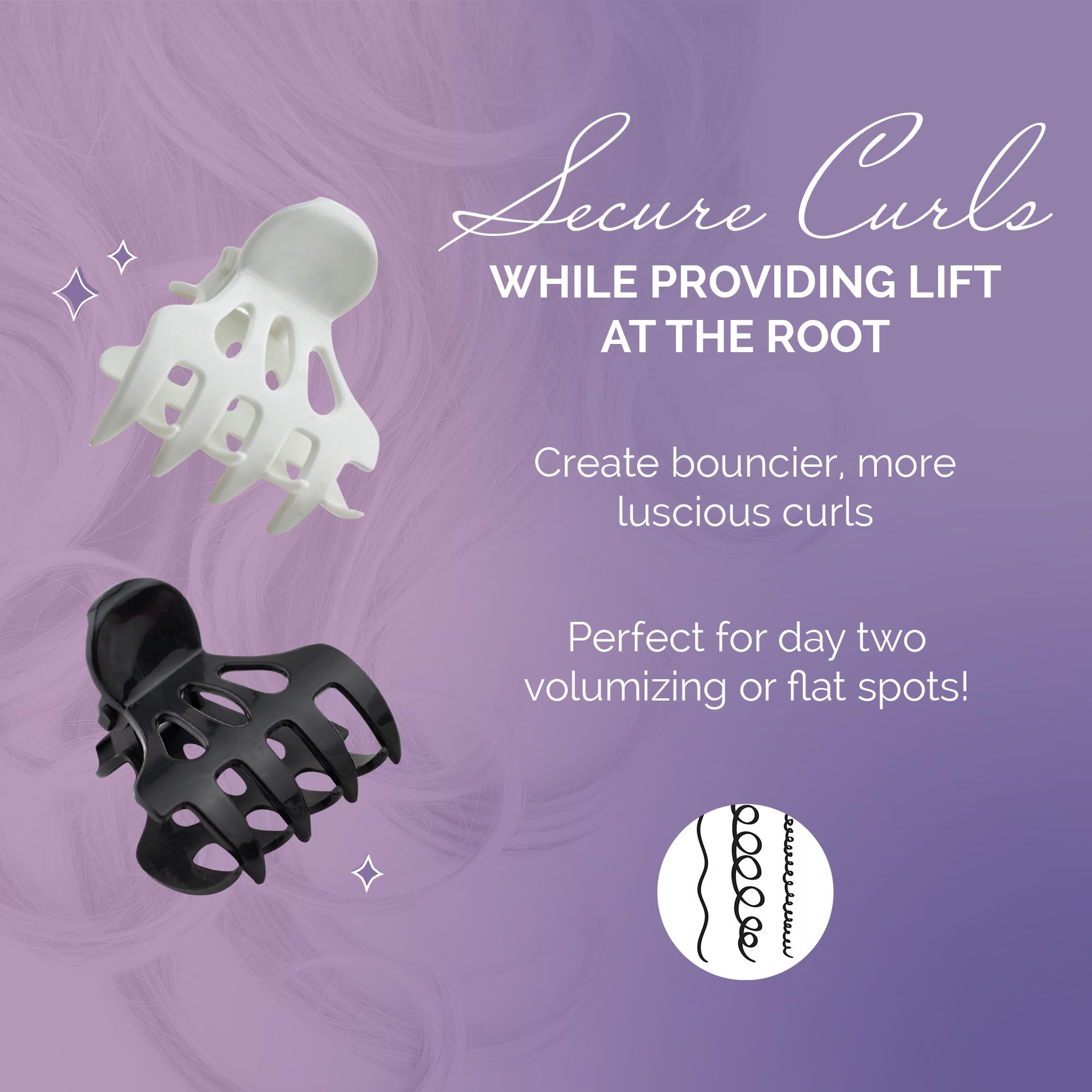 Curl Keeper pinzas rodillo con dientes grandes para rizos definidos