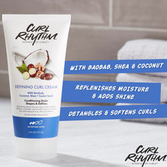 Close-up of ingredients including baobab oil and shea butter for moisture.