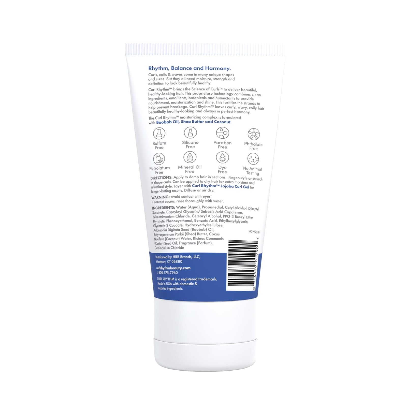 Packaging highlights sulfate-free, color-safe Curl Rhythm Defining Curl Cream.