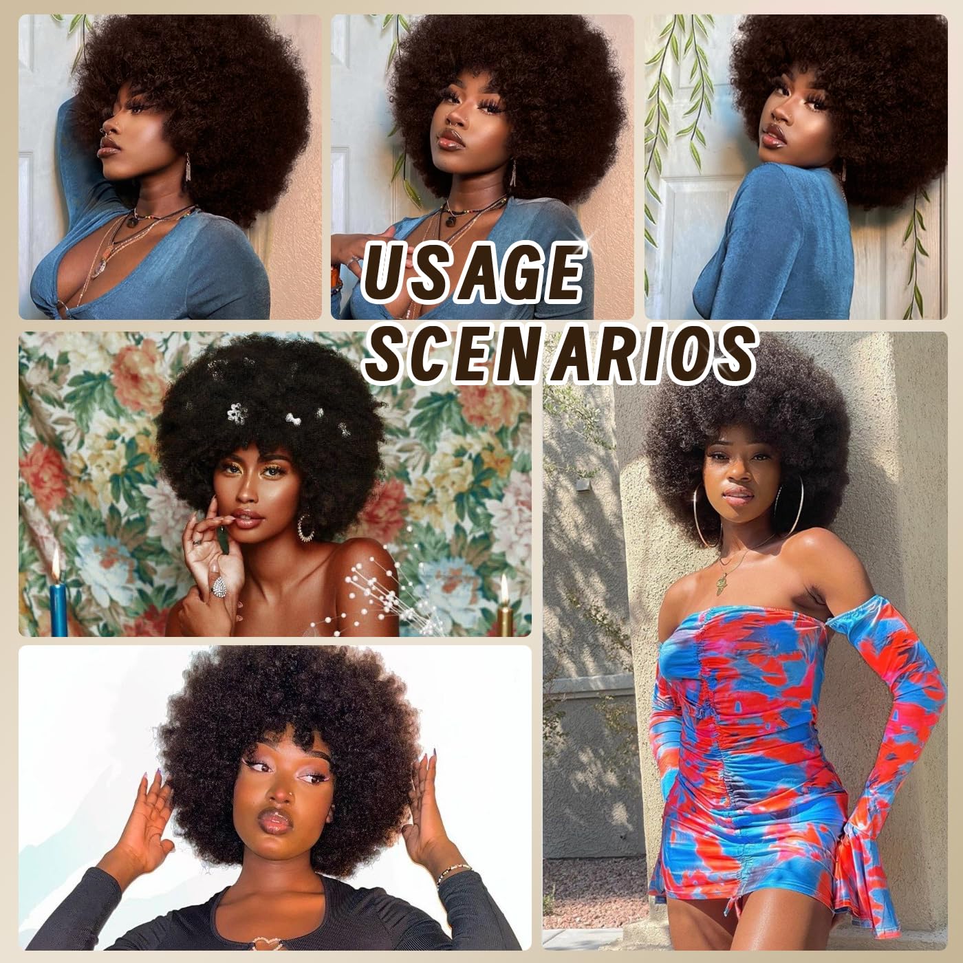 CURLCRAZY disco-inspired wig provides natural fullness and texture for events.