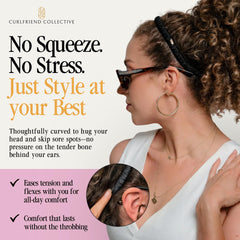 Curlfriend Collective Onyx headband with soft acetate base for sleek styling