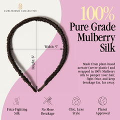 Curlfriend Espresso Comfort Curve Headband glasses-friendly profile suits daily eyewear.