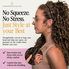 Curlfriend Espresso Headband Trainer Included helps maintain shape after wear.