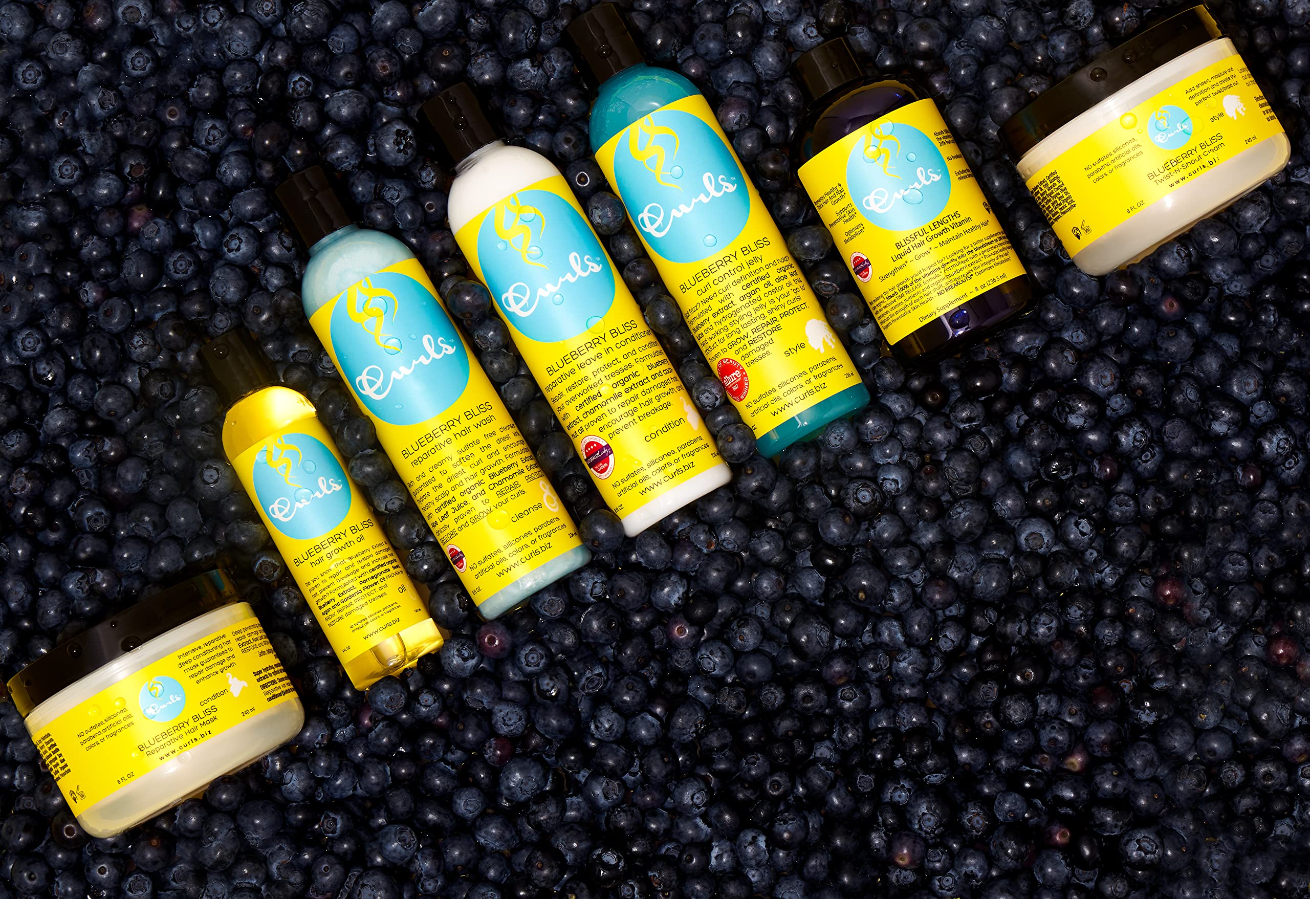 Curls Blueberry Bliss before styling prepares hair for twists and braids.