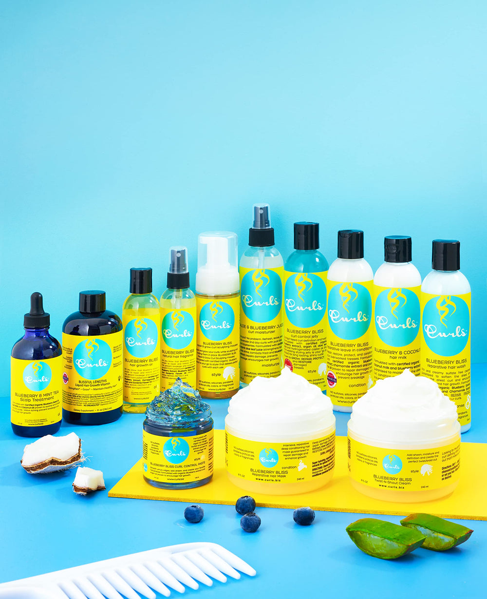 Rizos más fuertes y reparados con Curls Blueberry Bliss Mascarilla