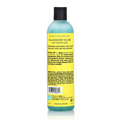 Curls Blueberry Bliss Control Jelly applied to wet hair for defined waves.