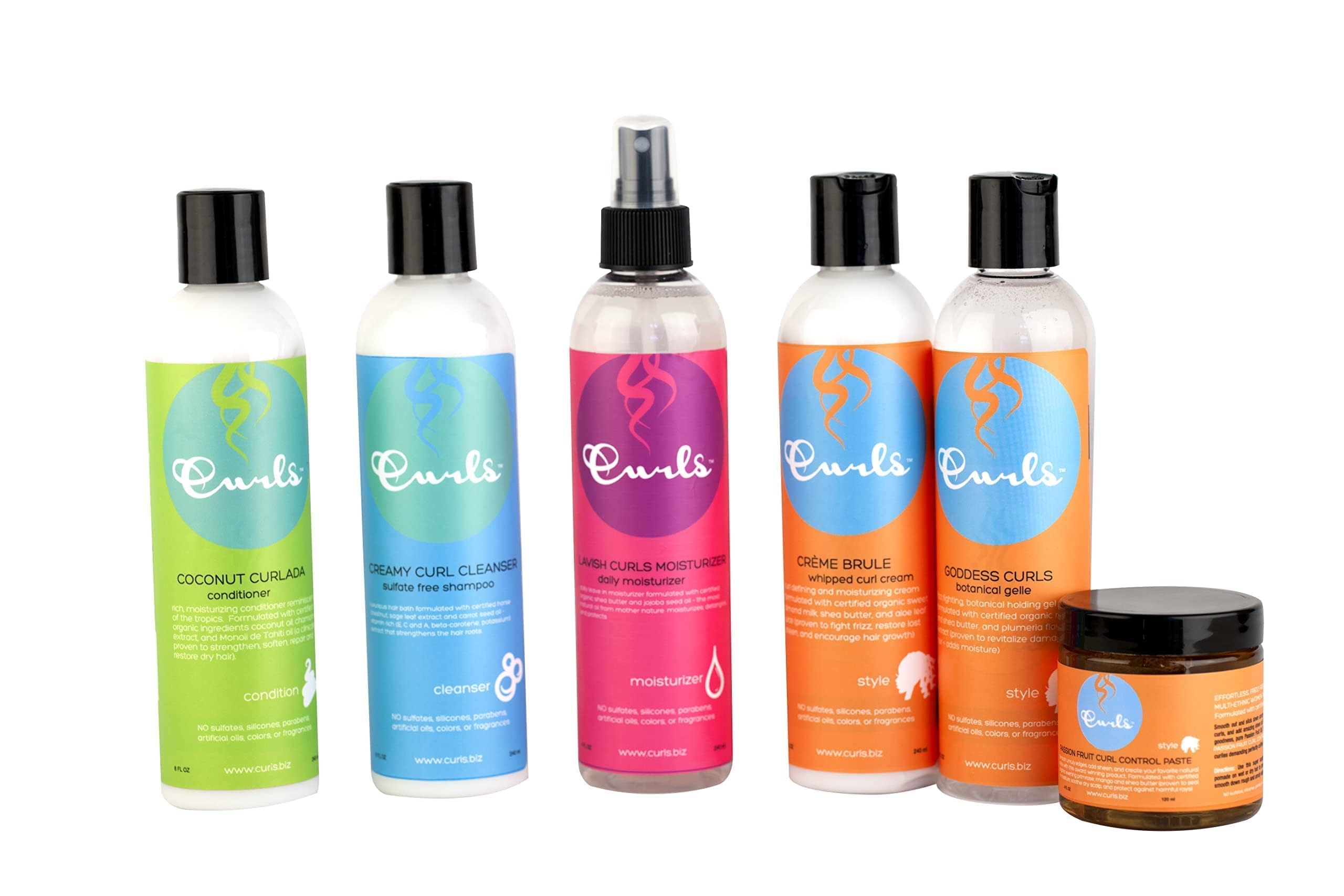 Curls Goddess Botanical Gel bottle close-up highlights aloe leaf juice benefits.