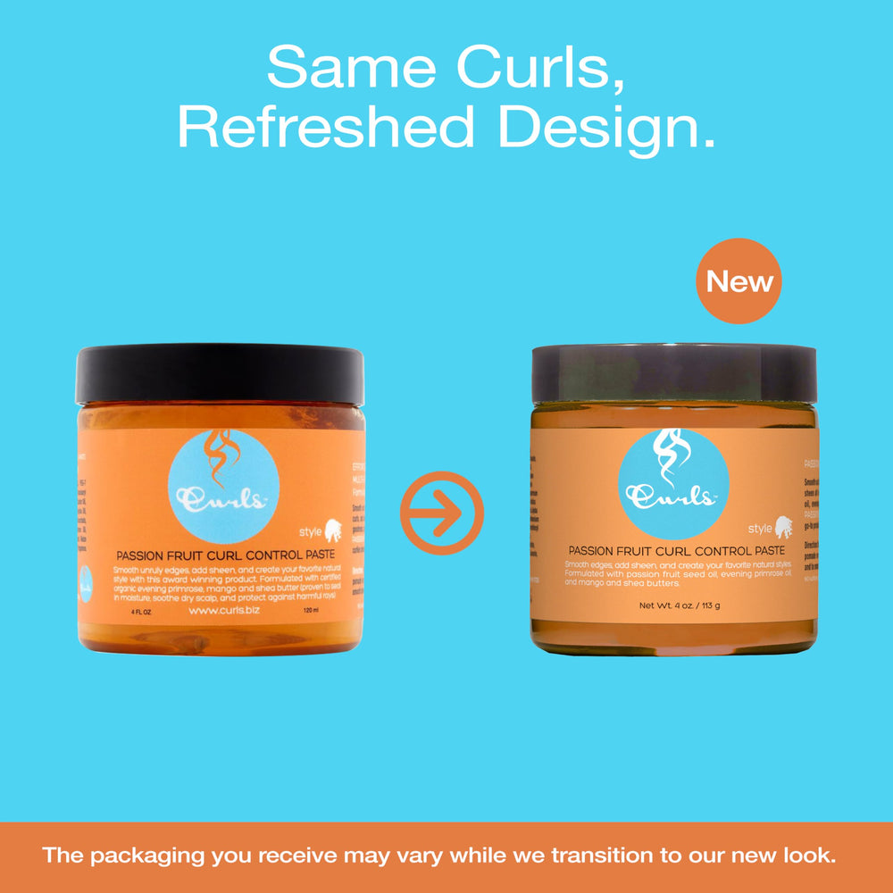 Curls Passion Fruit Control Paste texture shown for frizz control