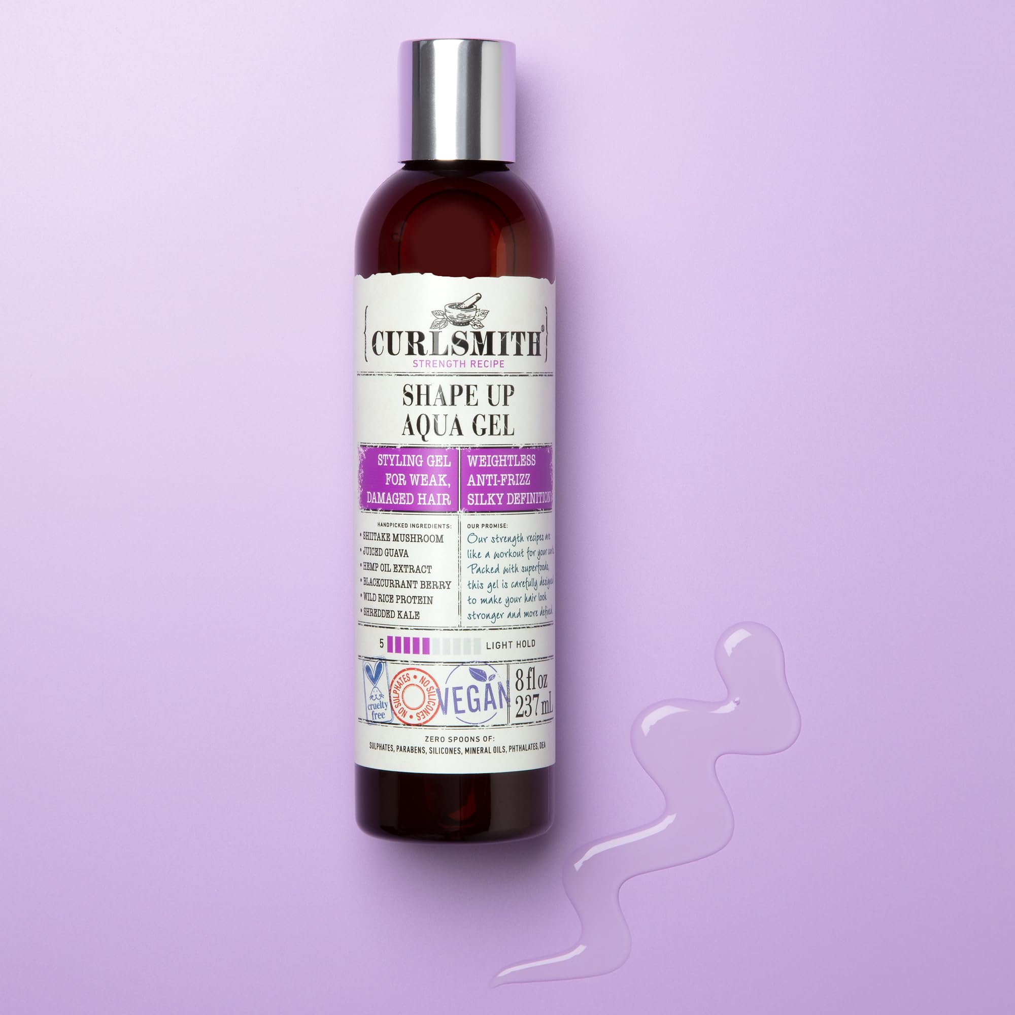 Soft-definition finish achieved with CurlSmith Aqua Gel on curls
