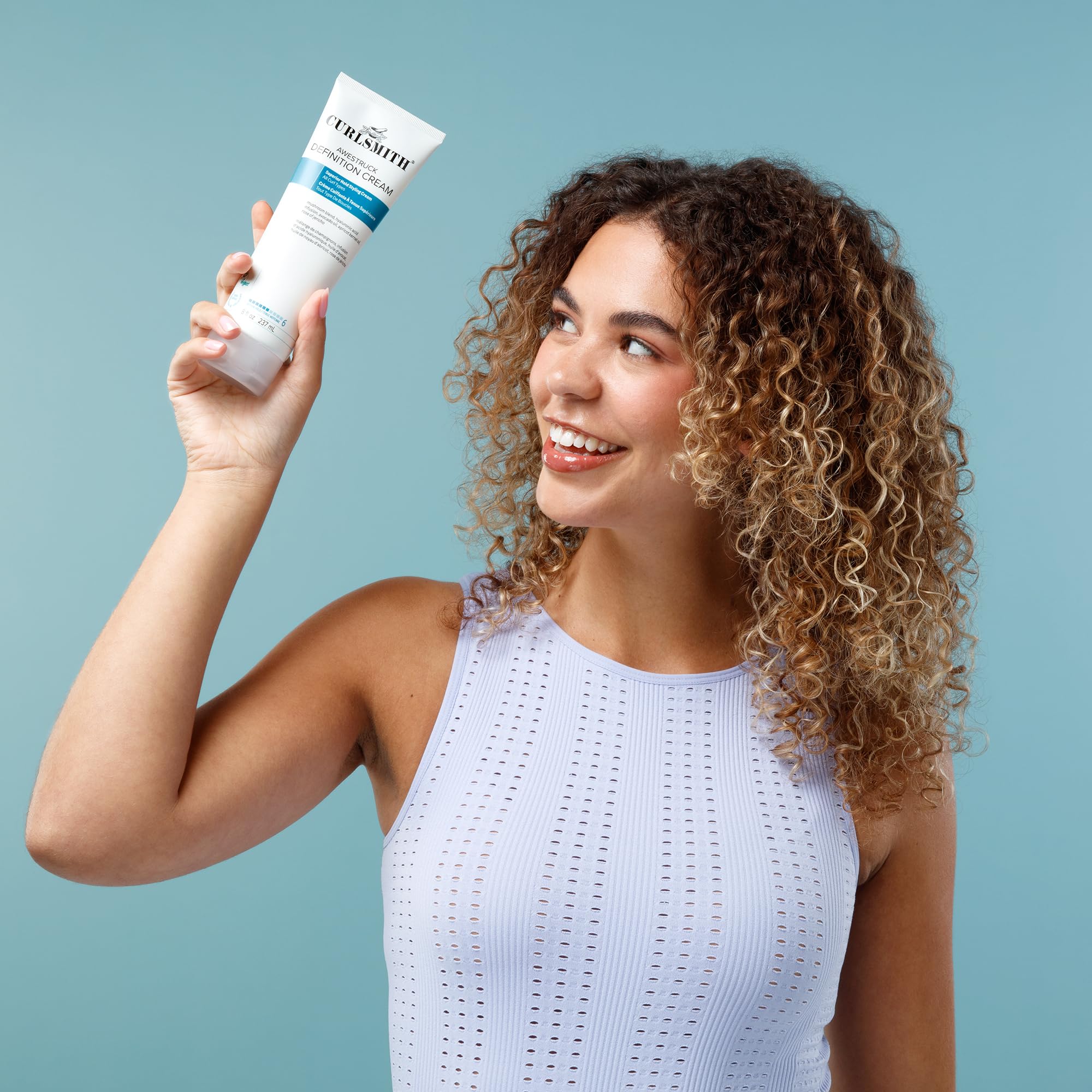 Curlsmith Awestruck Definition Cream vegan labeling highlights clean product standards