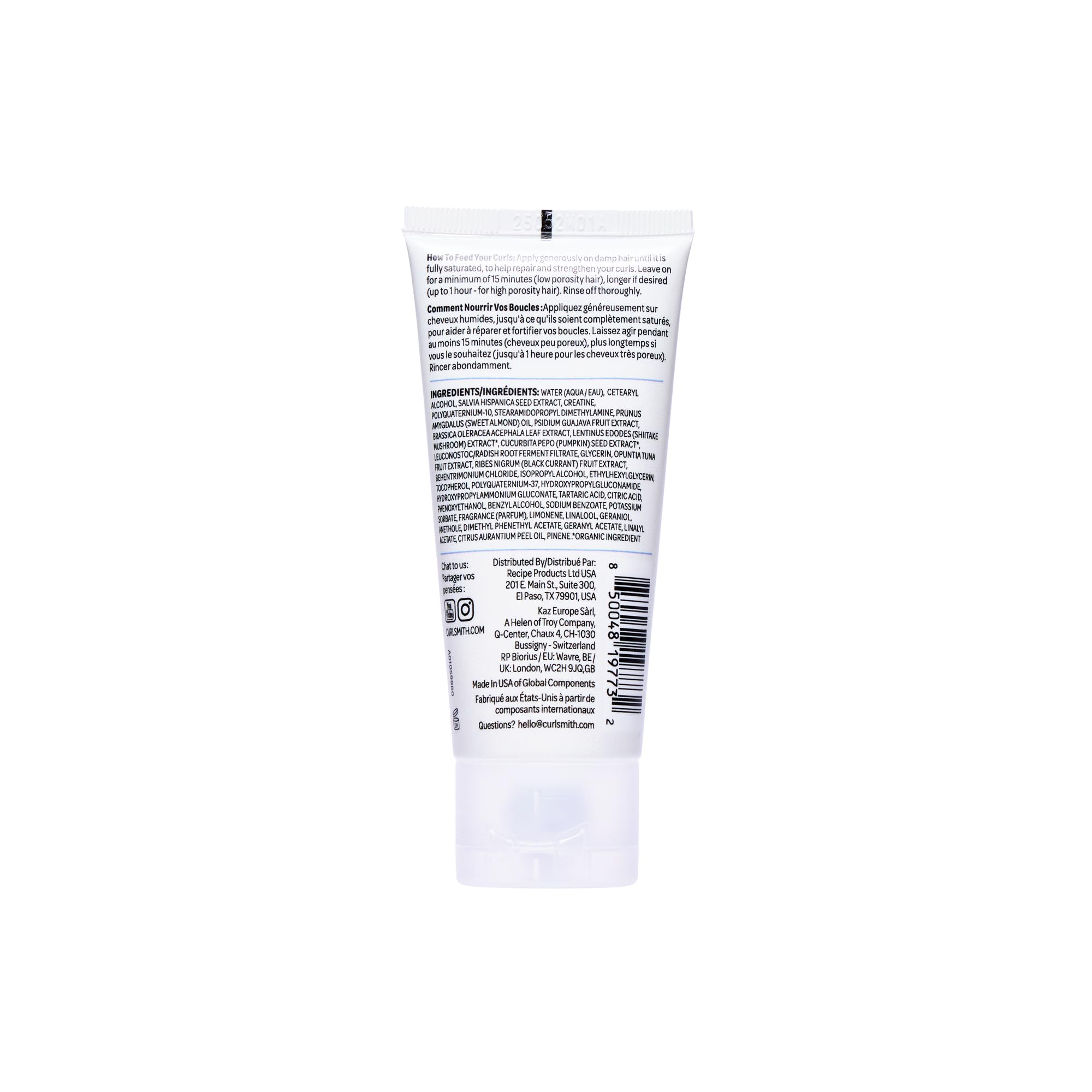 CURLSMITH Bond Curl Rehab Salve, peinando rizos con aplicación suave.