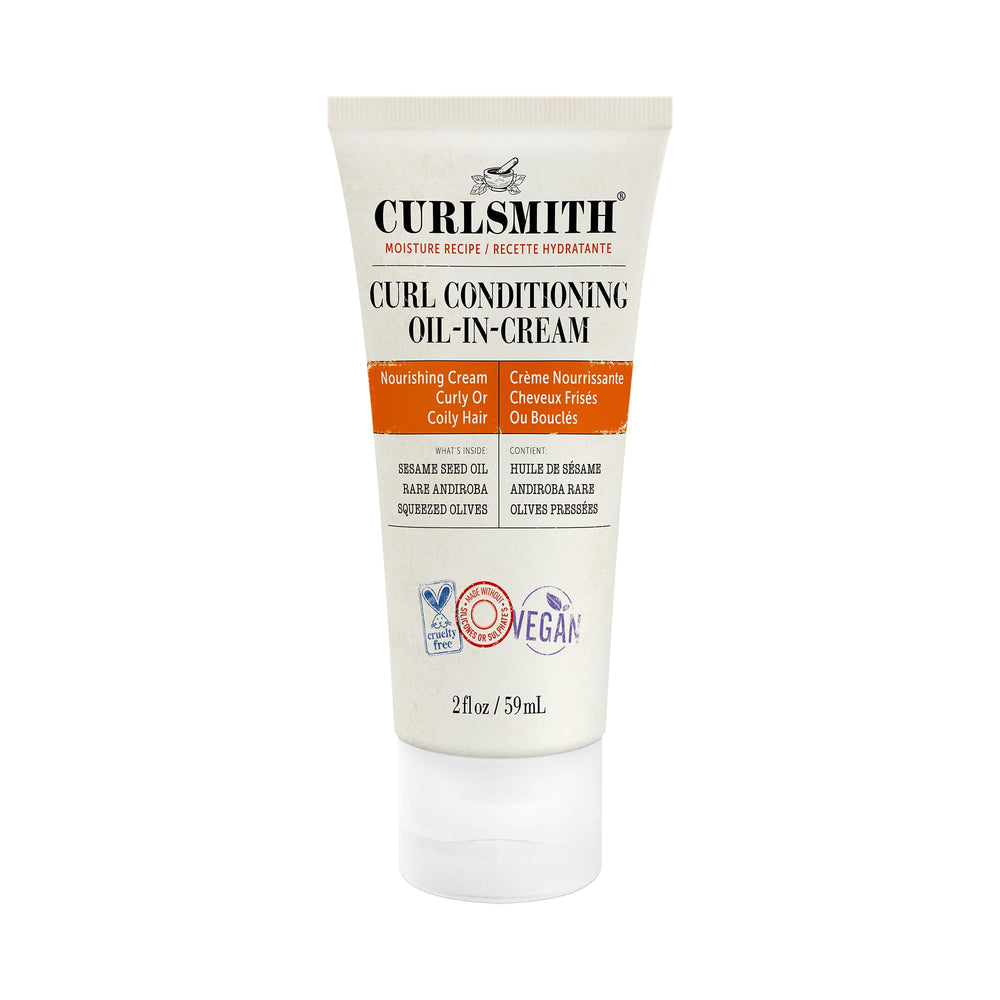 CurlSmith bote crema hidratante para rizos con brillo y suavidad.