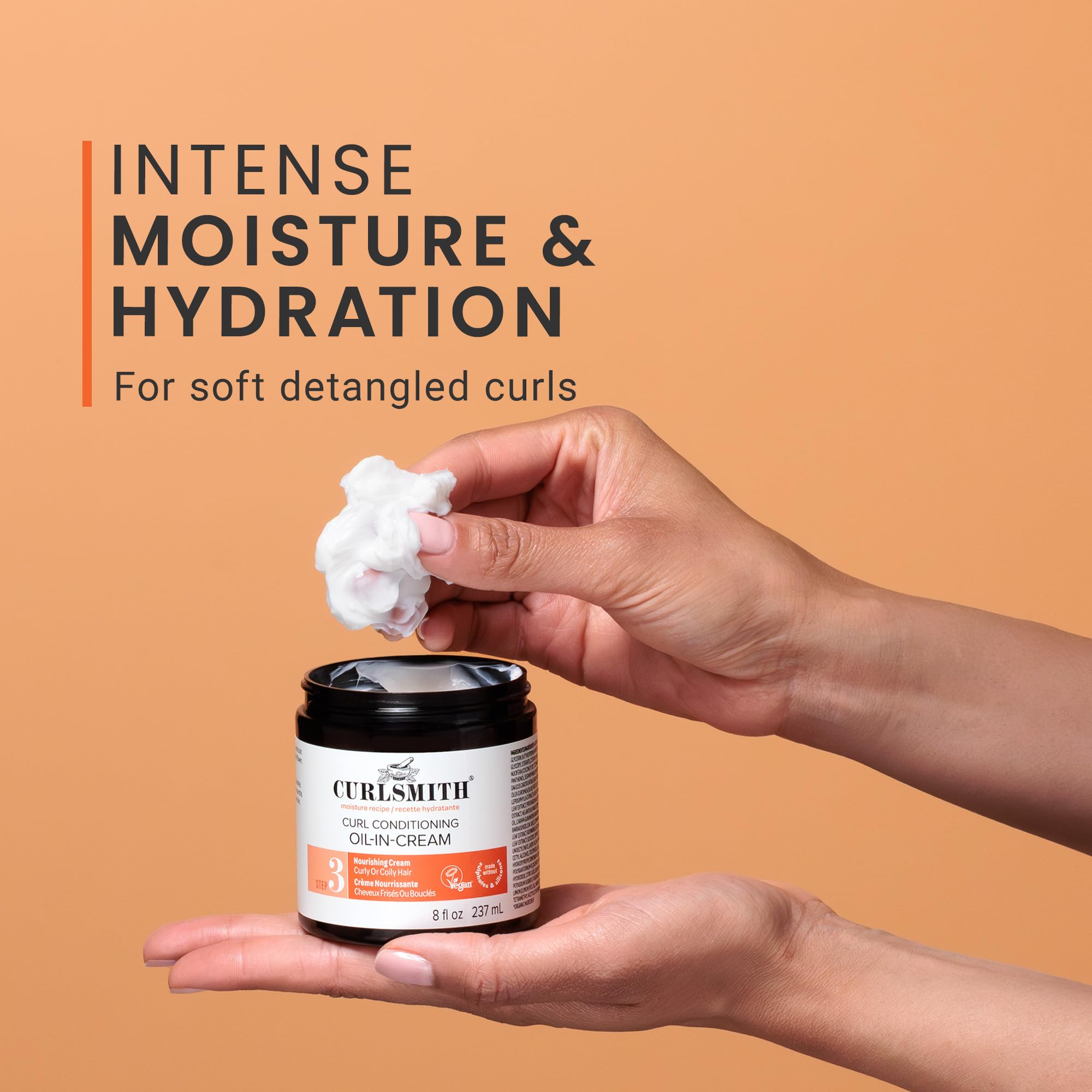 Ideal for braids and twist-outs to lock in moisture with Curlsmith oil-in-cream