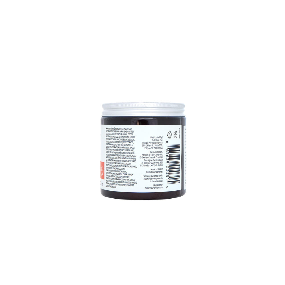 Finish appears glossy and non-greasy on curls with Curlsmith oil-in-cream