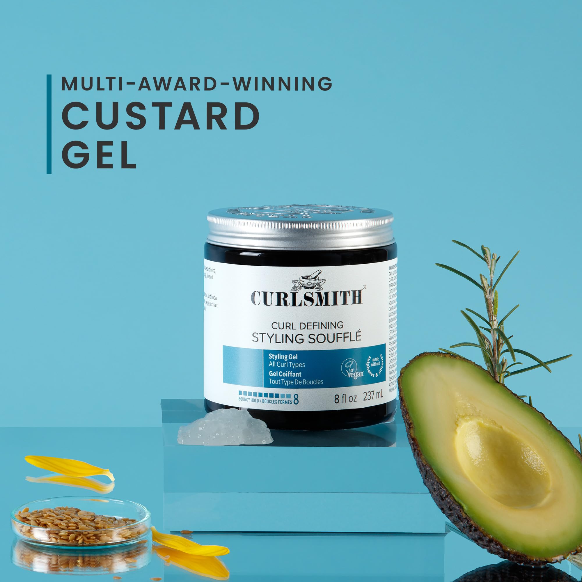 CurlSmith Curl Defining Soufflé helps reduce frizz for sleek definition.