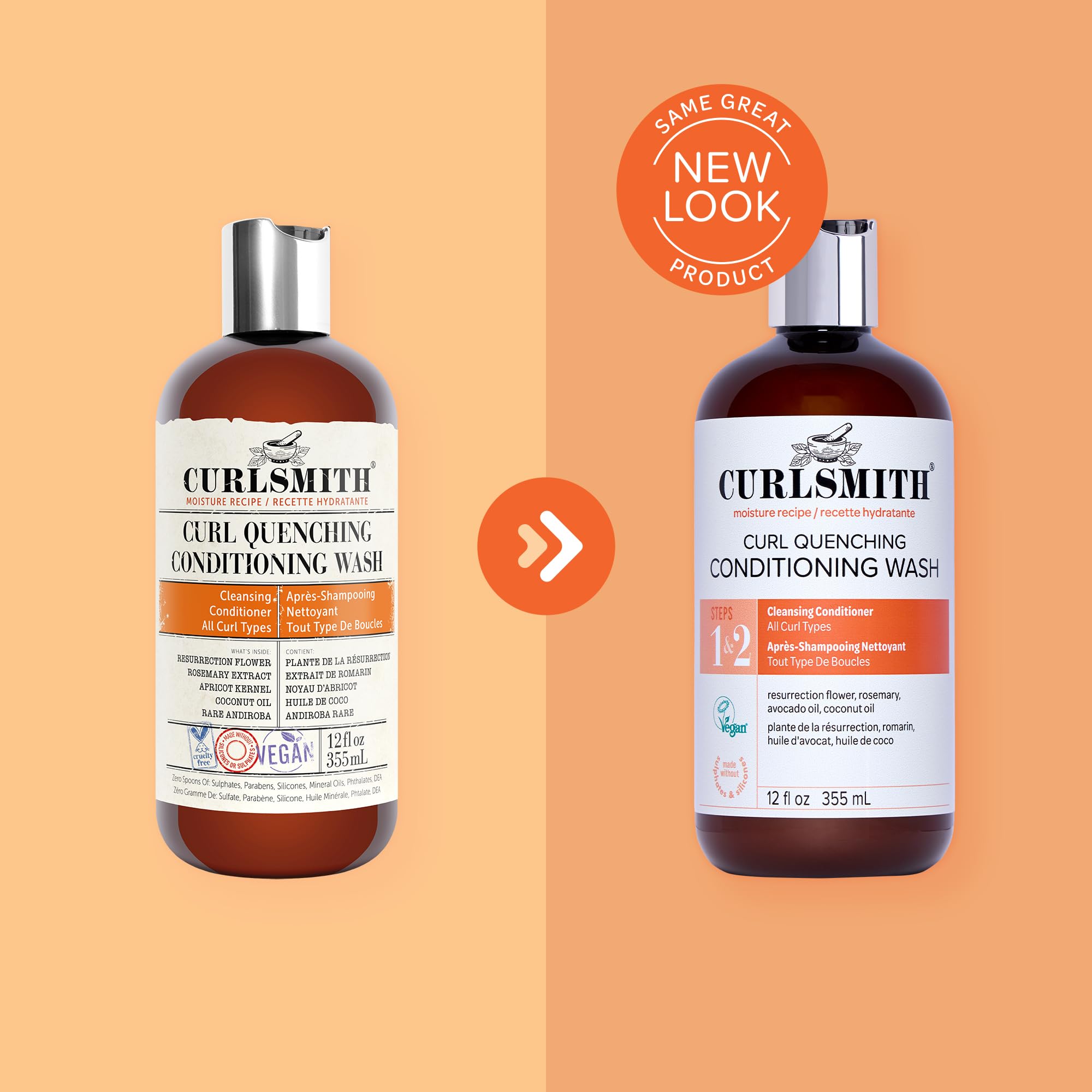 Curlsmith Curl Quenching Conditioning Wash foam texture on hair.