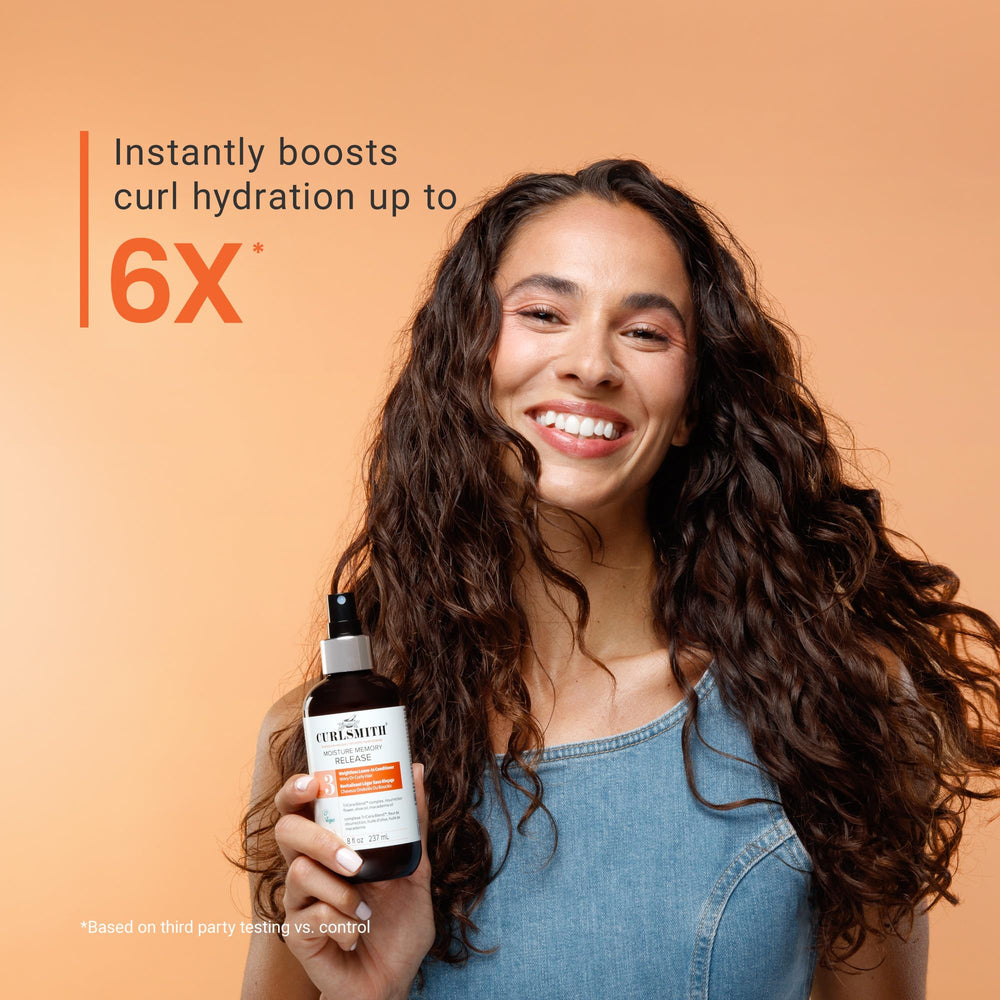 CurlSmith detangling action instantly smooths knots for easier styling.