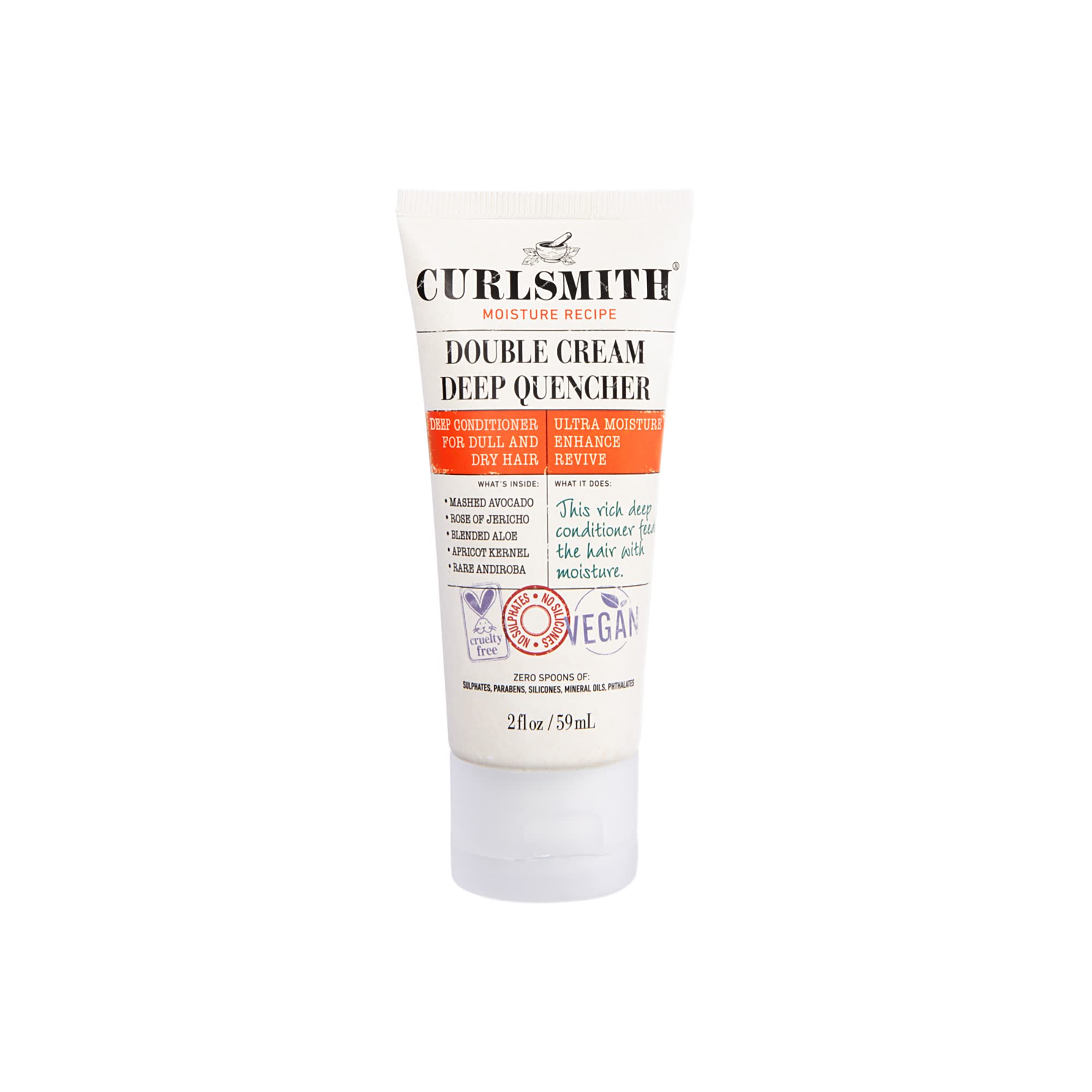 CURLSMITH Doble Crema: textura mantequilla para hidratación profunda del cabello seco.