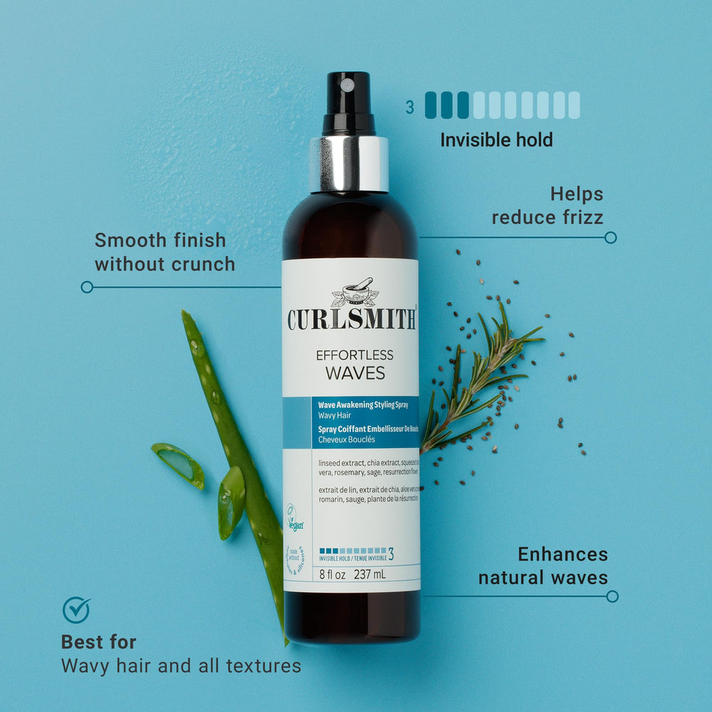 CurlSmith Effortless Waves Spray being applied to mid-lengths for defined waves.