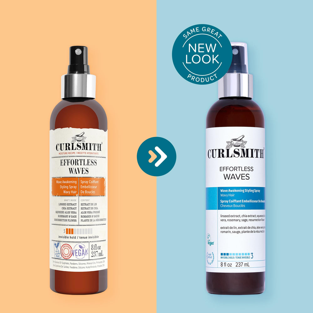 CurlSmith Effortless Waves Spray diffusing for a soft, natural finish.