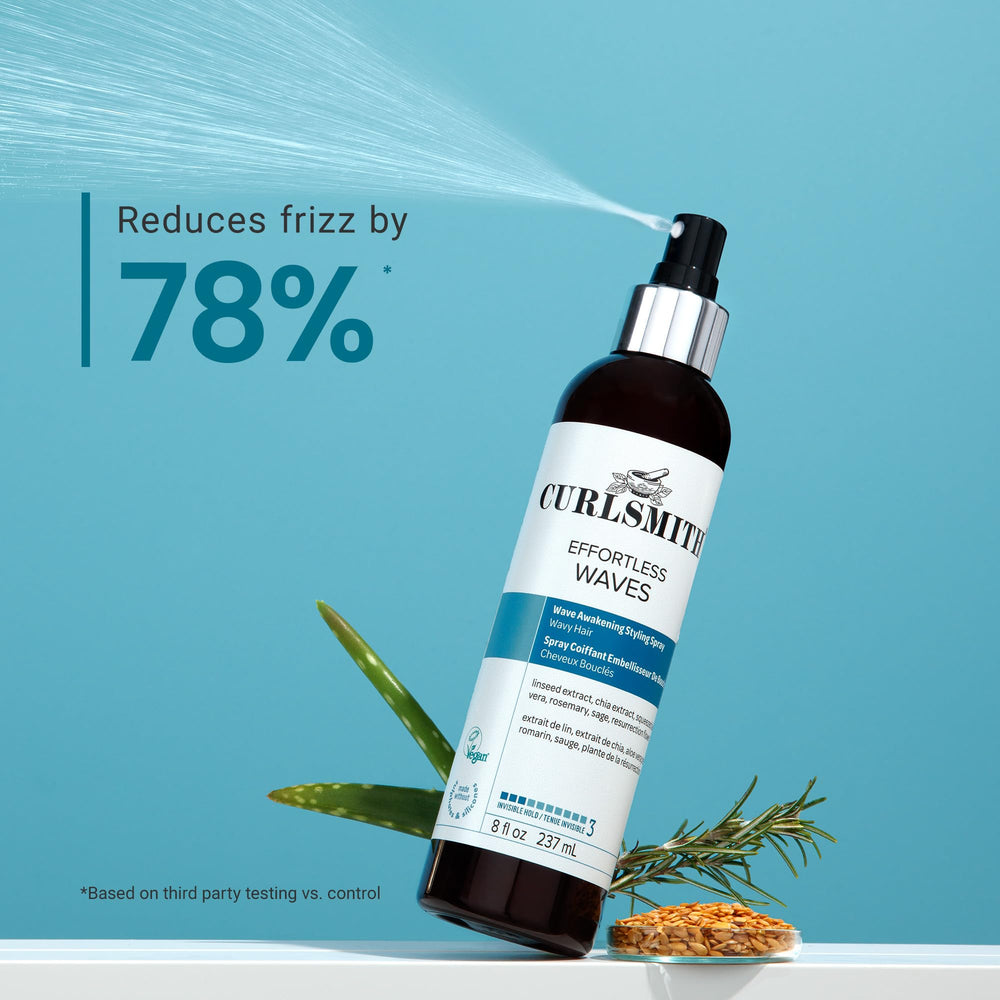 CurlSmith Effortless Waves Spray scrunching to boost natural texture.