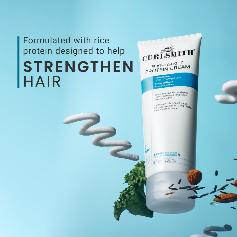 Porous hair benefits from CURLSMITH Protein Cream layering option.