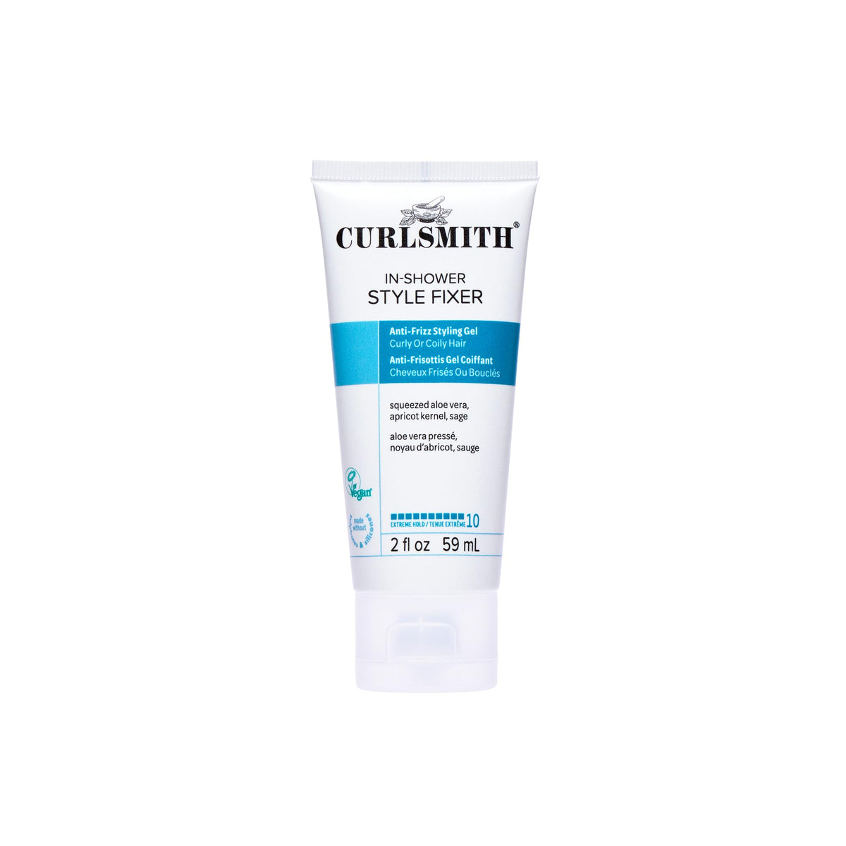 Curlsmith fijador de estilo en ducha, bote, para rizos definidos y húmedos.