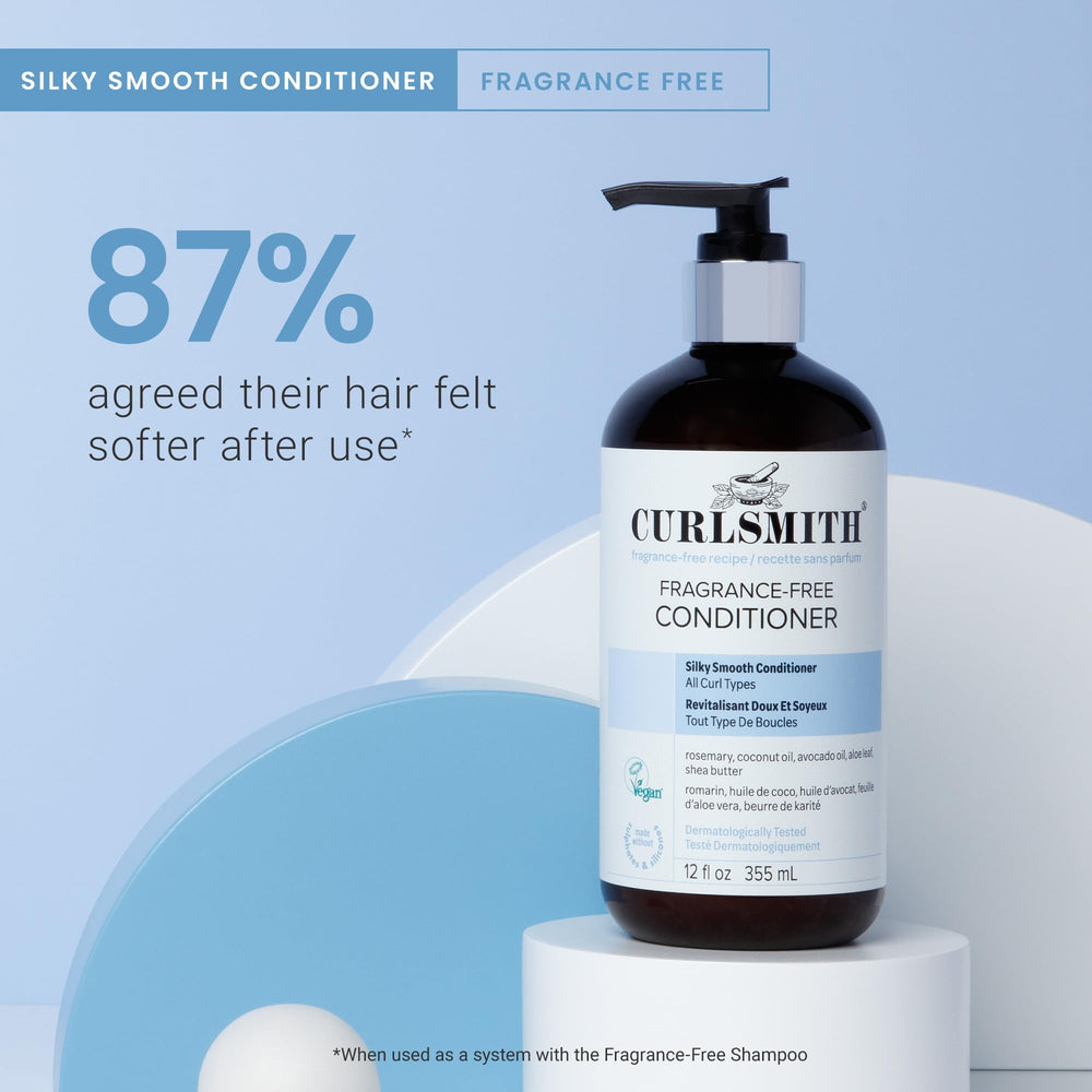 CURLSMITH fragrance-free conditioner detangles curls without weighing them down.