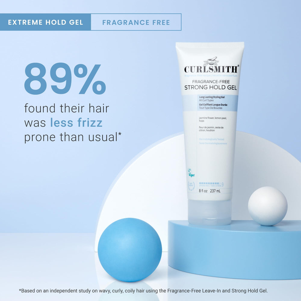 CURLSMITH fragrance-free gel creates a crunchy cast that dries into soft curls
