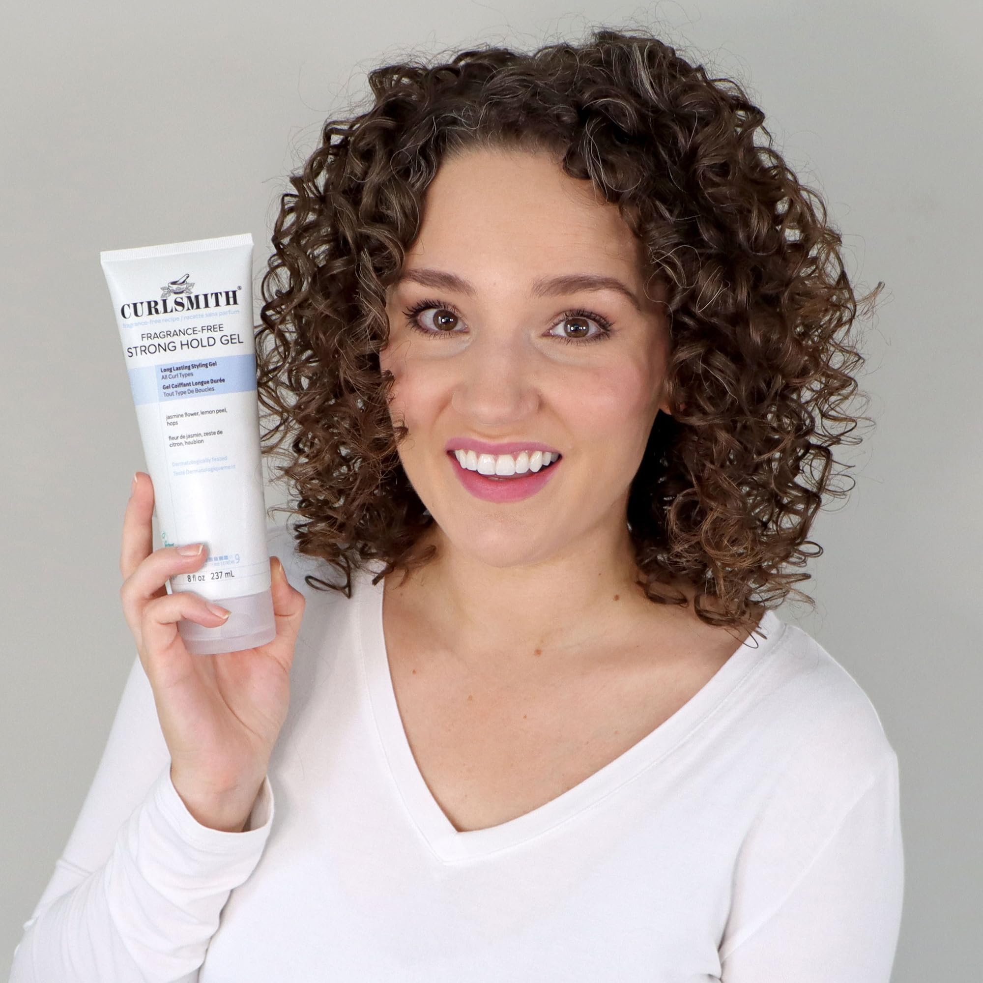 CURLSMITH fragrance-free gel packaging emphasizes fragrance-free formula for sensitive skin