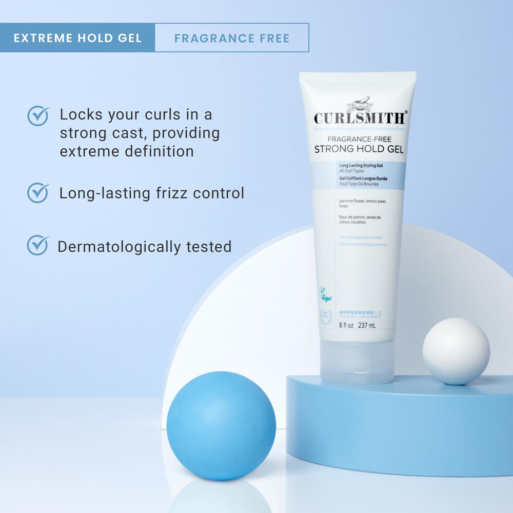 CURLSMITH fragrance-free gel with shine on curls for a polished look